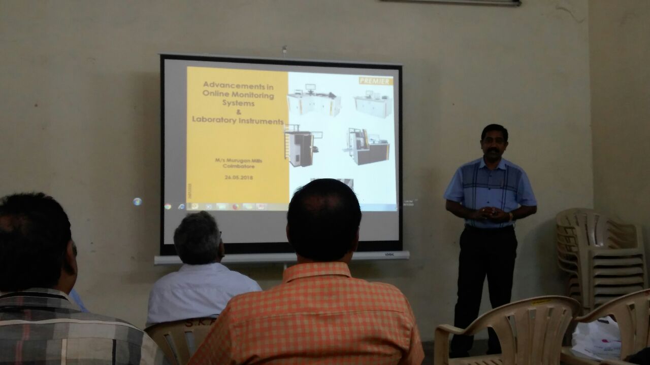  Premier testing equipments training programme along with SQC meeting held on 26.05.18 at Coimbatore Murugan Mills